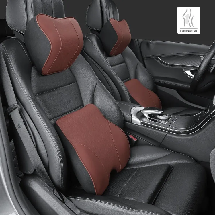 

Memory Foam Car Neck Pillow Protective Lumbar Back Support Breathable Car Headrest Cushion Relieve Stress Car Seat Pillow