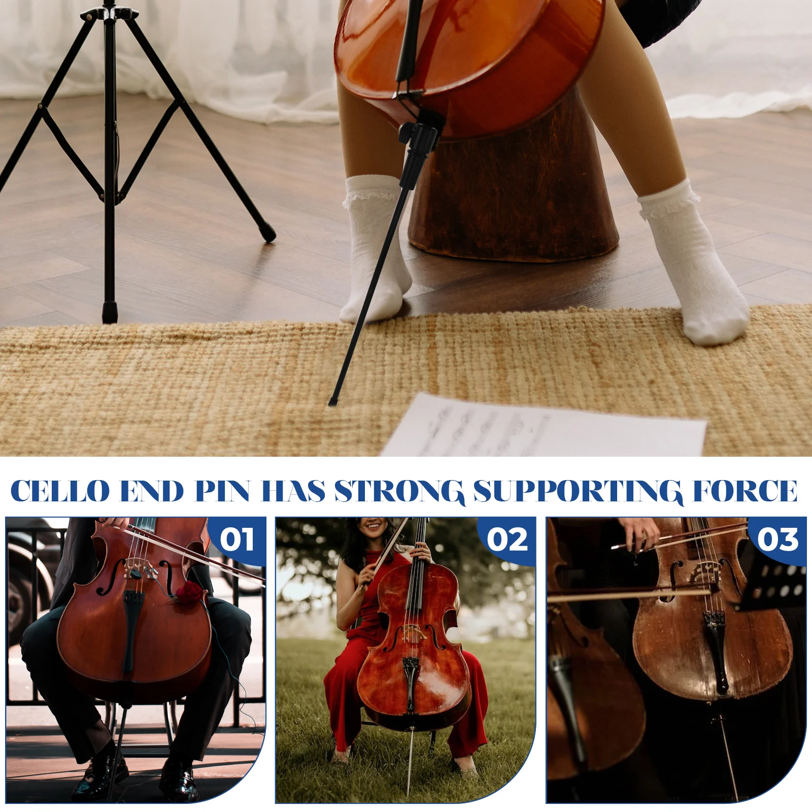 

Cello Tail Post Support Music Instrument Parts Adjustable Endpin Instruments Accessories Musical Accessory Tool