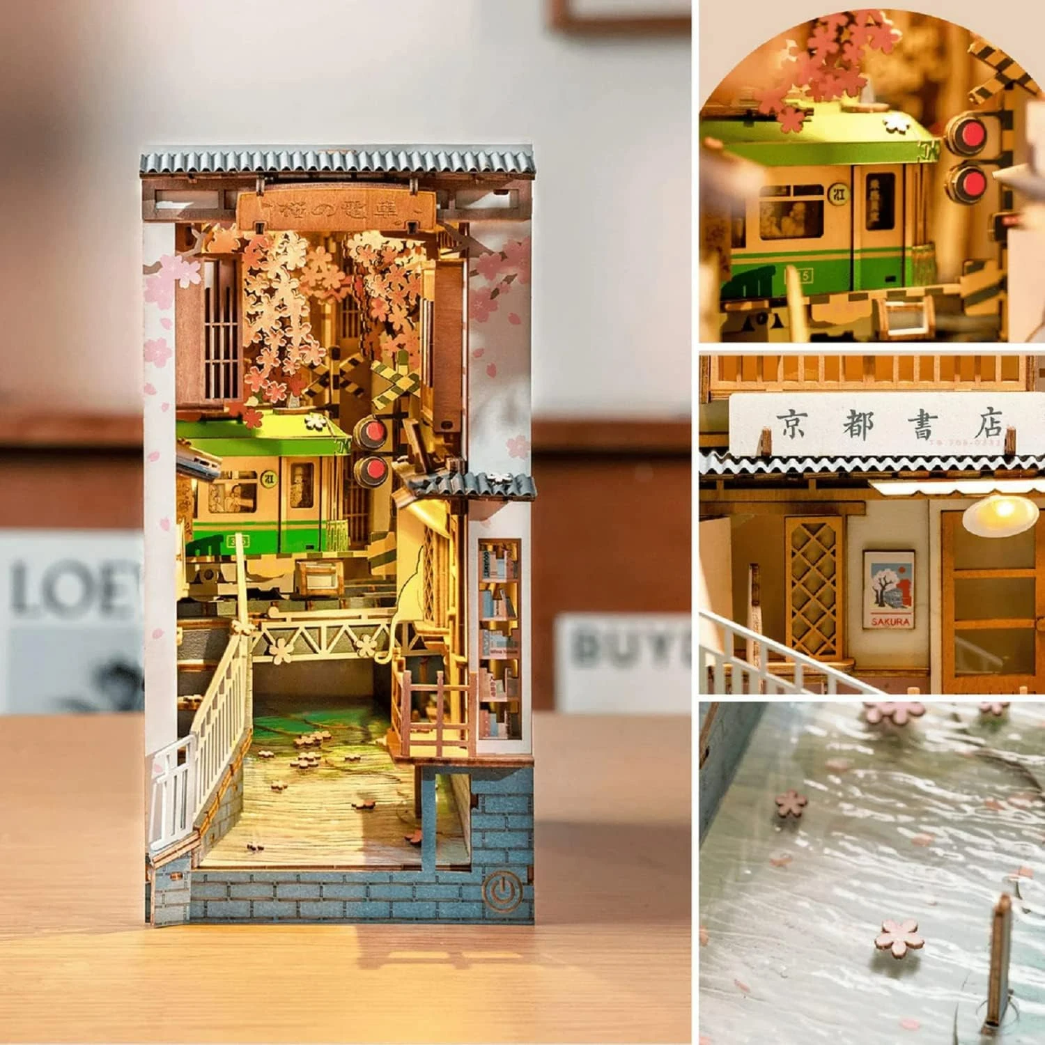 Sunshine Town Theme Unique Creative DIY Miniature Booknook Craft Kit for Adults - Charming and Imaginative Bookshelf Decor with