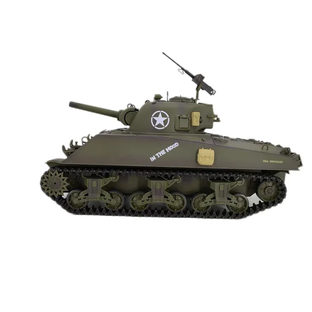 Rc Henglong Large Remote Control Tank Sherman M4a3 Multi Functional Battle Simulation Tank Toys Model Holiday Surprise Gifts