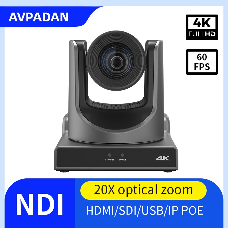 

PTZ Camera 12X 20X Optical Zoom NDI CAM with 4K 60FPS HDMI SDI LAN USB for Church Business Meet Zoom Youtube Skype Live Stream