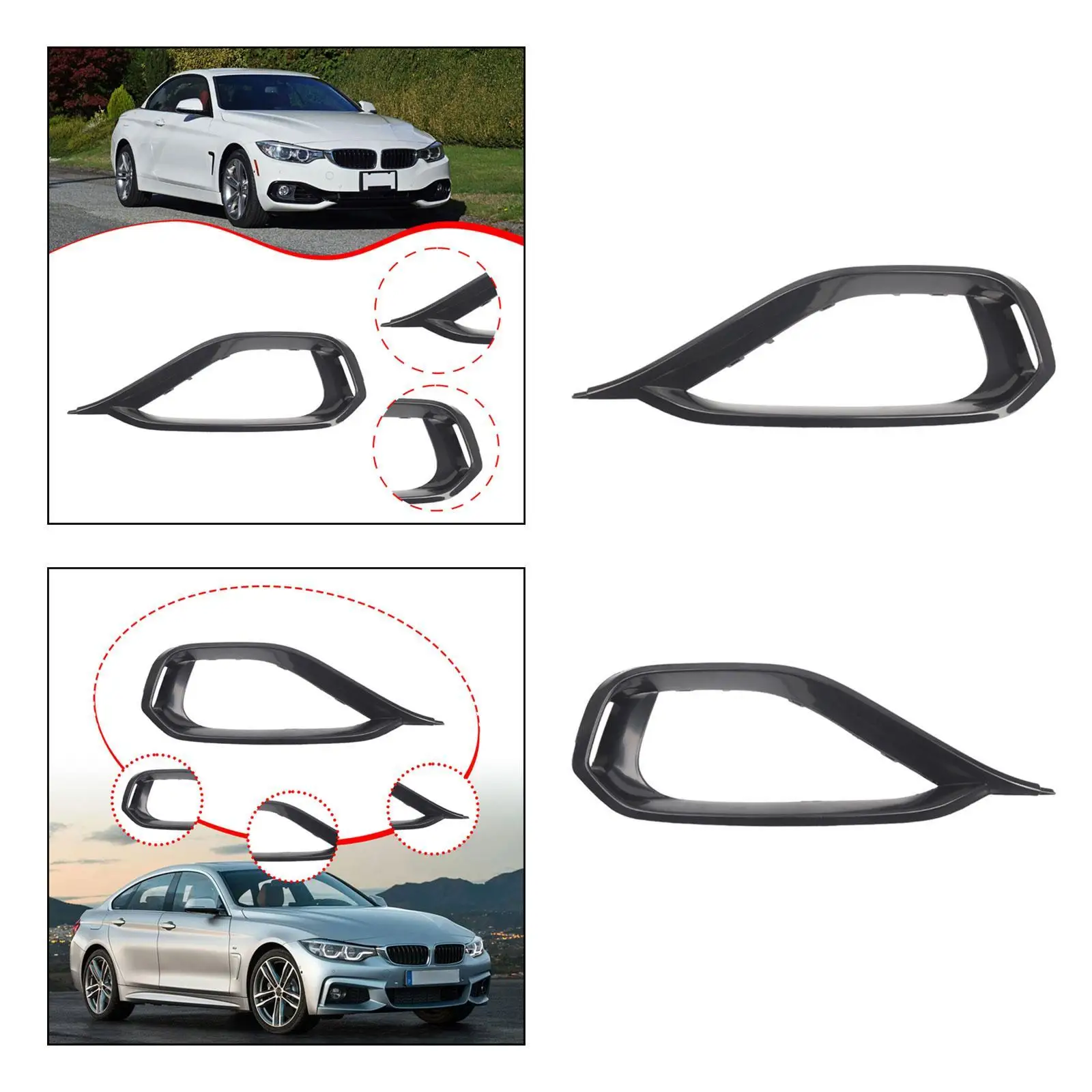 Fog Light Grilles Sturdy Easy Installation Directly Replace Car Front Grilles