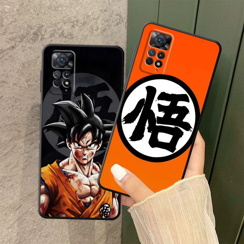 Funda con Logo de Dragon Ball Goku para Xiaomi Redmi Note 9T 13 14 Pro Plus 12S 10 9 10S 11 12 11S Funda trasera suave para teléfono
