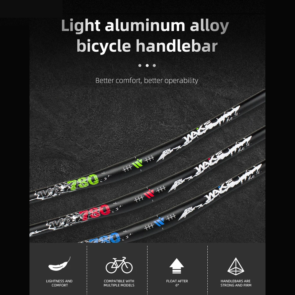 

Mountain Bike Handlebars 31.8MM Diameter High-Rise Handlebar with Matte Surface 720MM 780MM Length Aluminum Alloy Handlebar