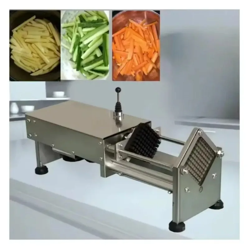 業務用電動野菜スティックカッター - 厚さ調整可能なポテト、キュウリ、サツマイモ、ニンジンのストリップカットマシン