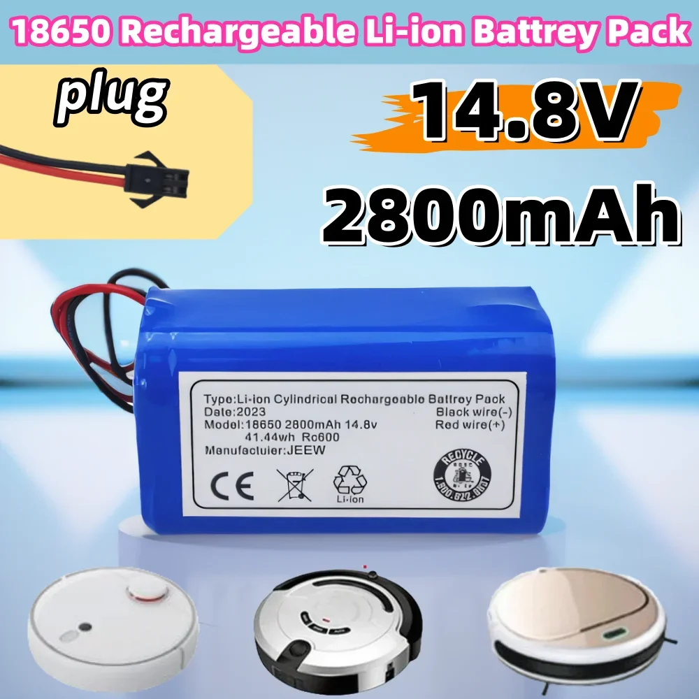 18650 New 2025 14.8V 2800mAh  Li-ion Battery Pack For LIFERO RX9 Robot Vacuum Cleaner Part