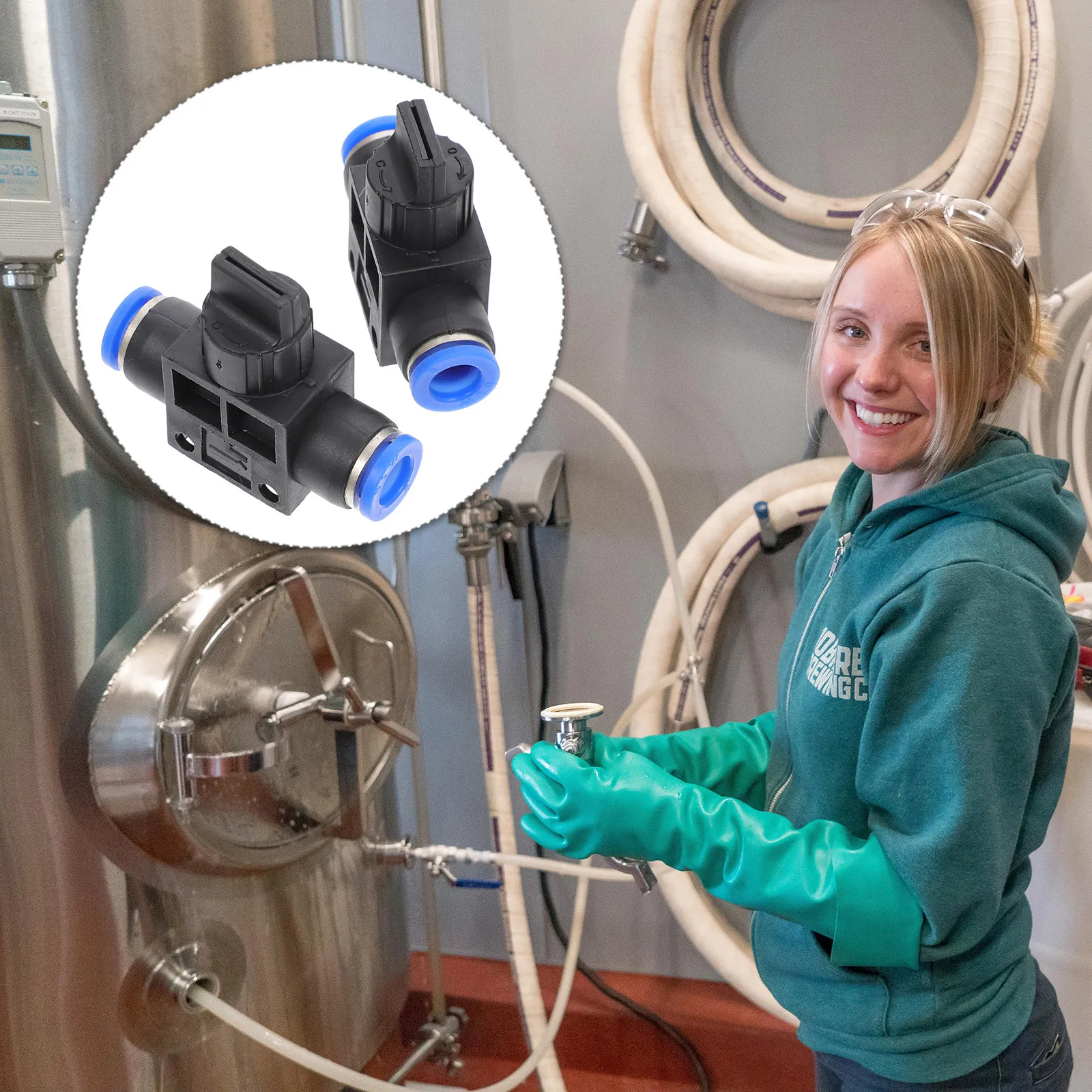 

2 шт. Т-образные быстроразъемные пневматические соединители для воздушных трубок, устойчивые к утечкам, для промышленной автоматизации