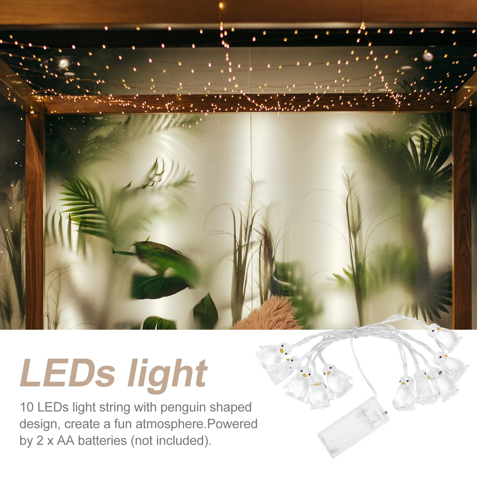 

10 LED Penguin String Light High Brightness Energy Saving Decorative Rope Lamp for Home Bedroom Garden Party Holiday