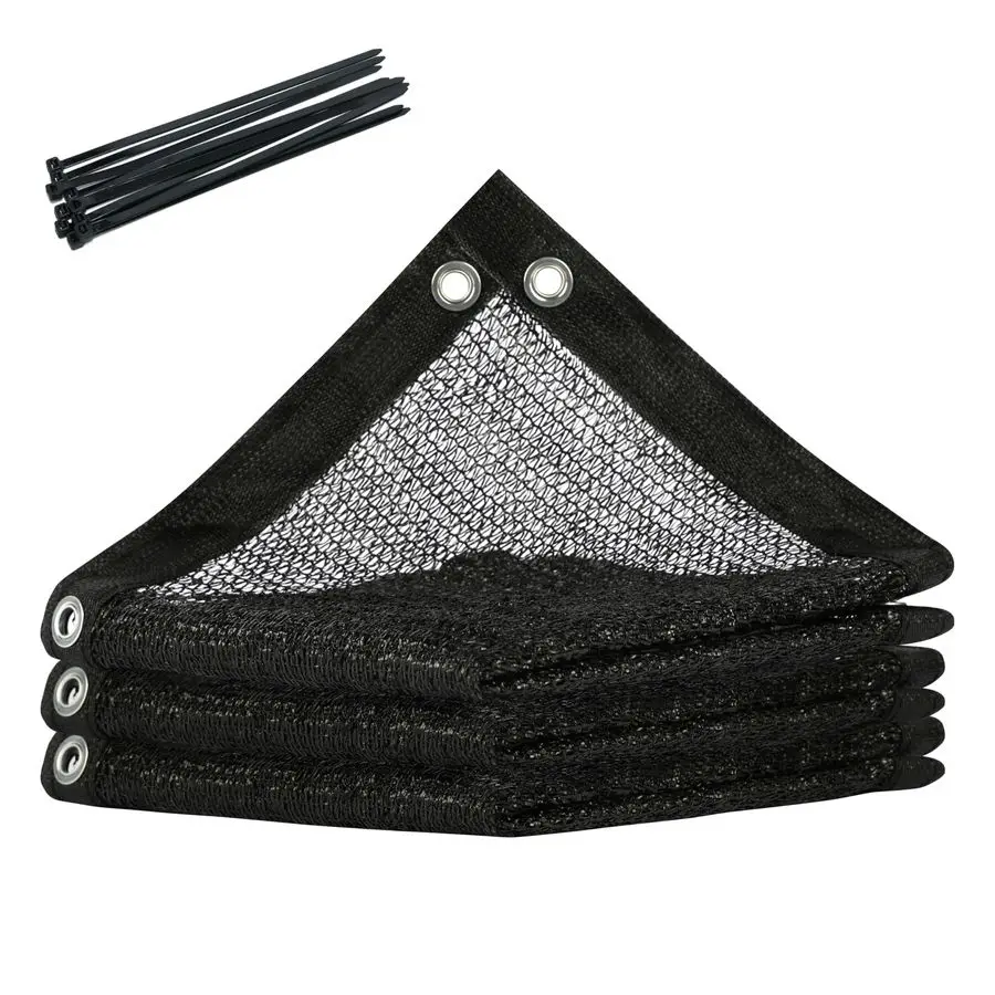 

30 Black Shade Cloth 12FT x 20FT Mesh Tarp with Grommets for Garden Patio, Plant Shading, Greenhouse, Pergola, Chicken Coop, Dog