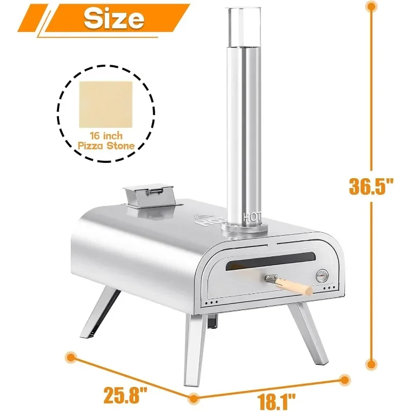 Wood Pellet Burning Pizza Oven Pellet Pizza Stove,Portable Stainless