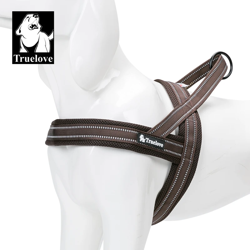 Truelove Dog Harness Vest Soft Mesh Padded Nylon 3M Reflective Security Dog Collar Easy Put On Pet Harness Pull-resistan TLH5811