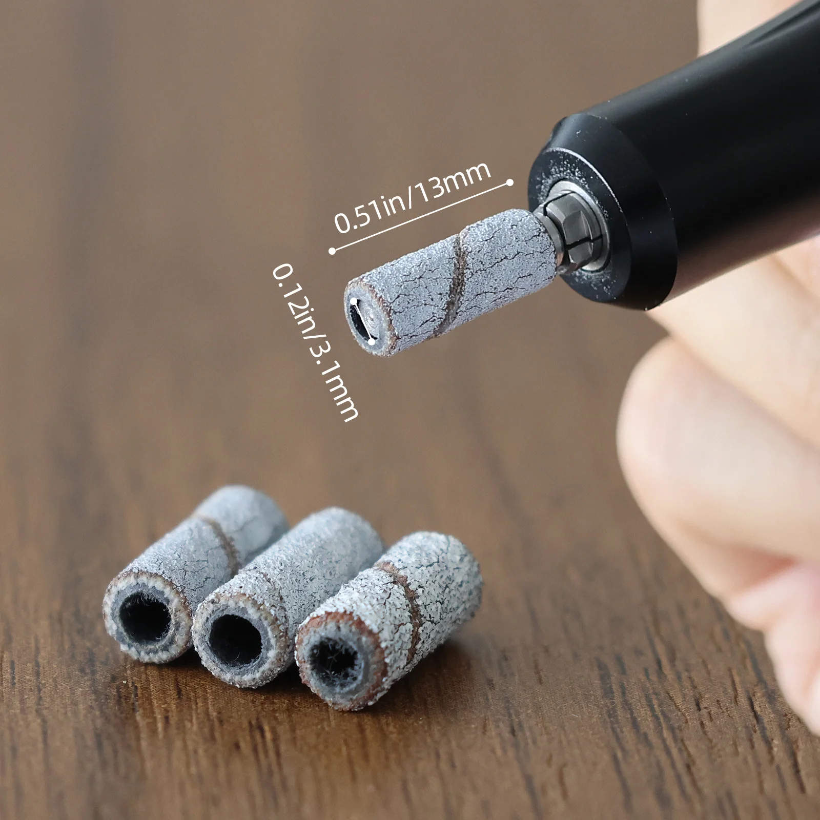 HYTOOS 3mm Mini Zebra Sanding Bands Without Mandrel Electric Nail Drill Bit Accessories Gel Removal Nails Care Polishing Tool