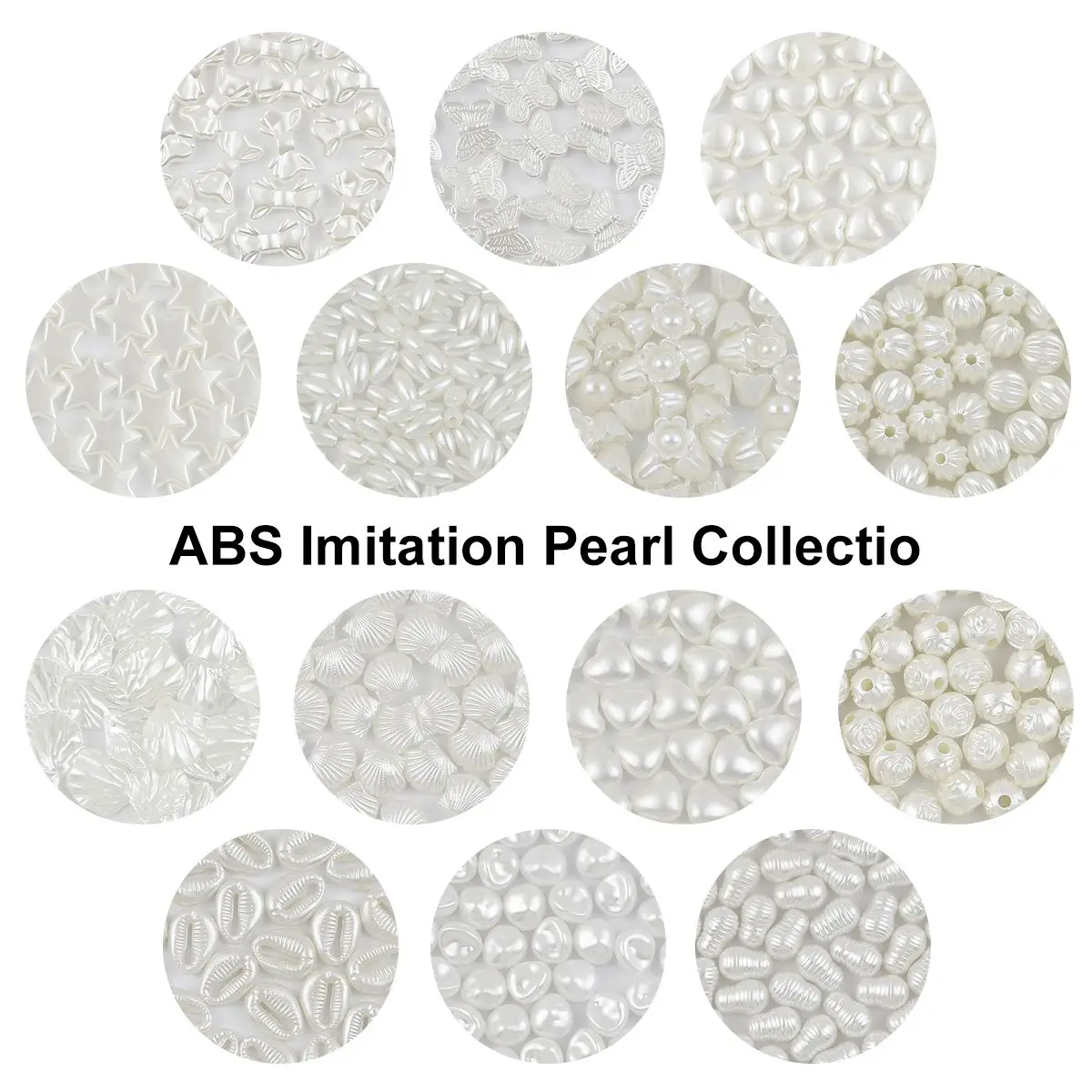 50-200pcs ABS Multiple Style Imitation Pearl Flowers Butterfly Shell Heart Acrylic Spacer Loose Beads For Jewelry Making DIY