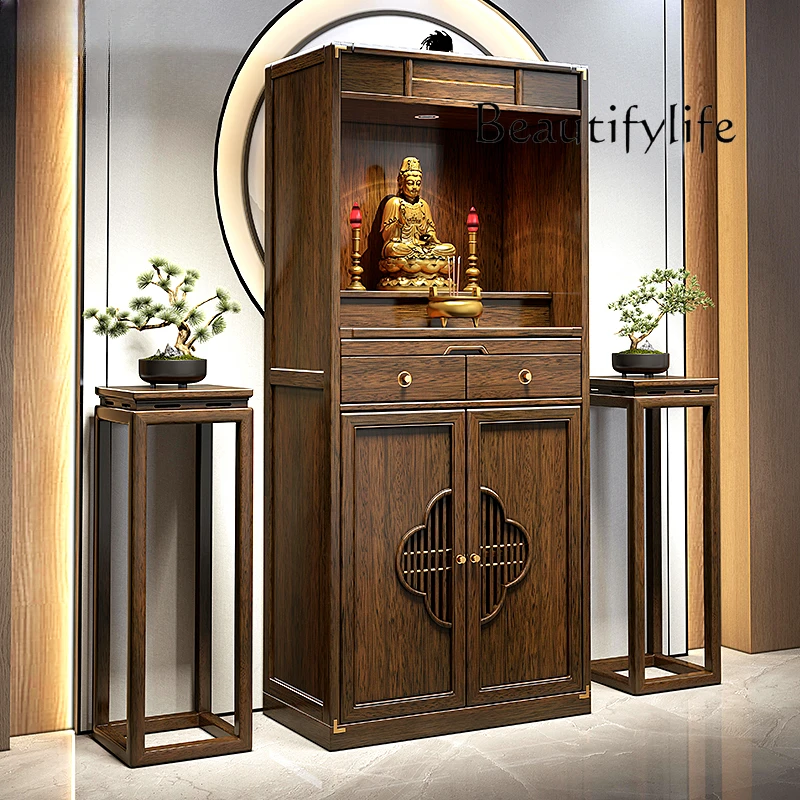 

New Chinese Style Buddha Shrine Home Table Solid Wood Buddha Cabinet Living Room Buddha Table Incense Table Stand Cabinet