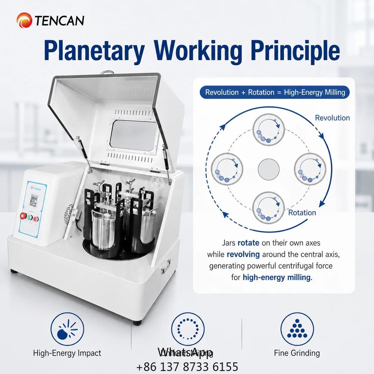 4L Electric Vertical Planetary Ball Mill Pump Motor High Speed Lab Grinding Machine Nano Powder Chemical Ore Food Processing