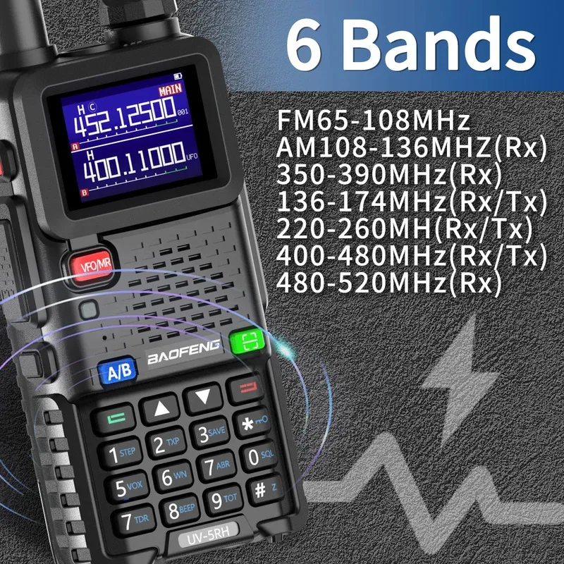 12W Air Band Baofeng Uv-5Rh 5Rm Radio Long Range Communication Radio For Camping Two-Way Radio
