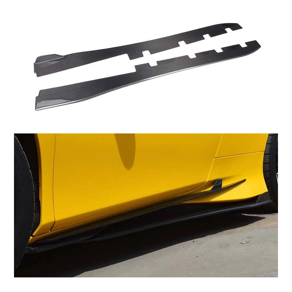 Dry Carbon Fiber Side Skirt Extension Lip Spoiler Body Kit for Ferrari F8 Tributo Spider
