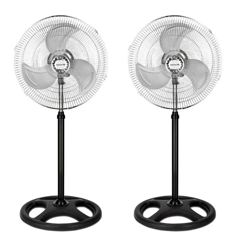 Pack of 2 standing fans 18 inch 80w metal rotating blades 3 speeds silent Elite