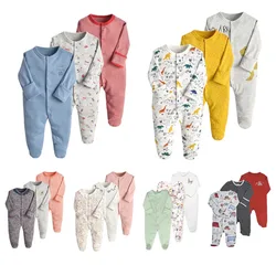 Pijama de invierno para recién nacido, Pelele con pies, mono infantil de manga larga, Ropa de manga larga para bebé de 0 a 12 meses