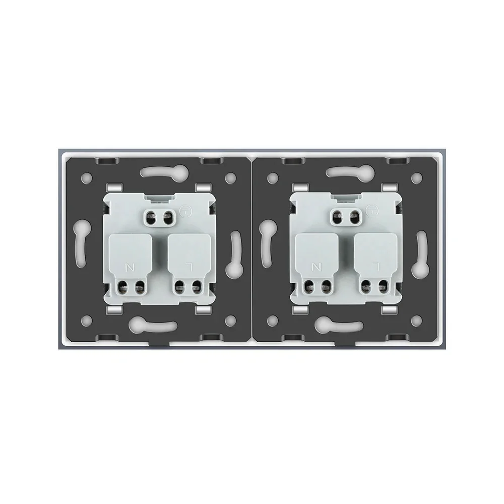 Livolo Double Israel Power Socket,Tempered Glass Panel, AC100~250V 16A Electrical Outlets,AC 100~250V,151*80mm*31mm view 5