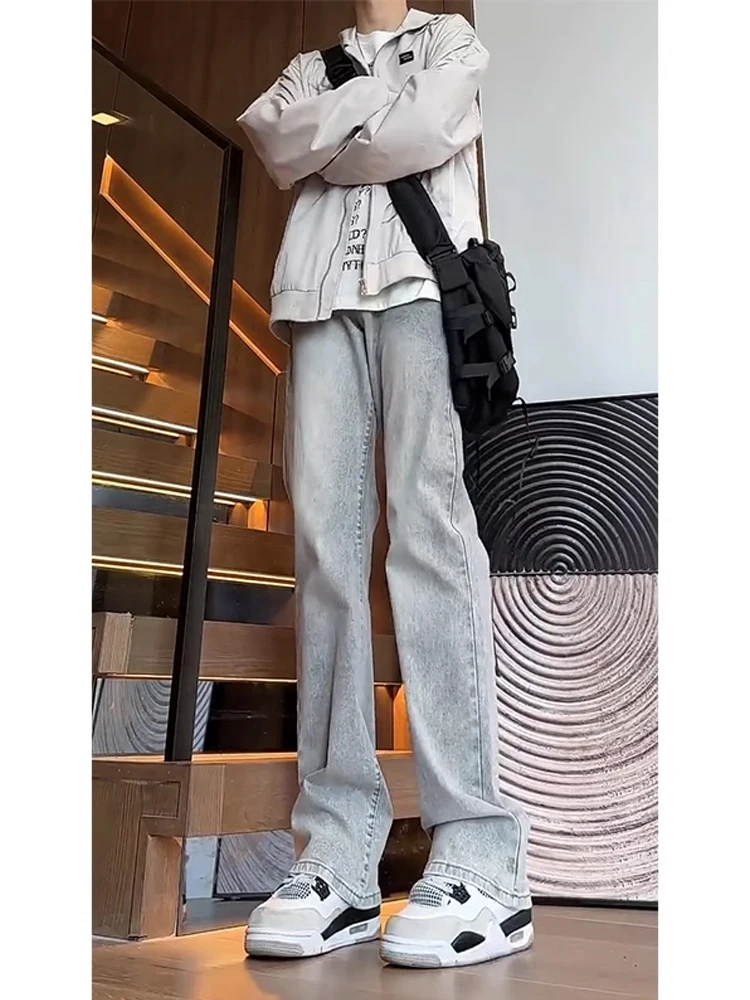 

Мужские джинсы Waed e ey в американском стиле, удлиненные, облегающие, расклешенные, молодежные, модные