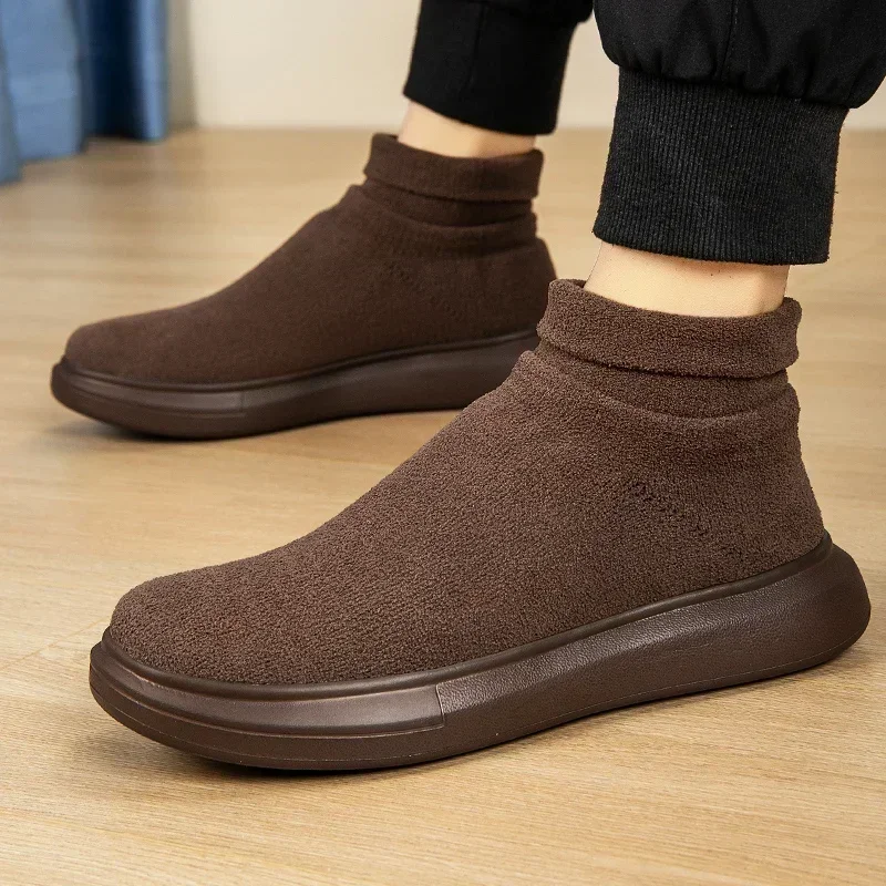 Warm Cotton Lightweight Anti Slip Shoes for Couples, Fashionable Mesh Socks, and Casual Shoes 2024 New Edition