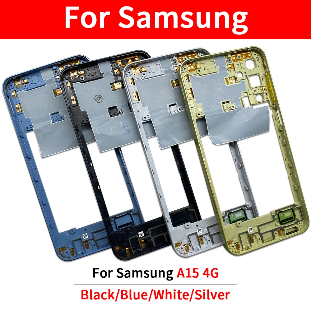 10Pcs Great LCD Front Housing Middle Frame Screen Bezel Cover For Samsung A15 4G A155F A15 5G A156F M54 With Volume Side Button