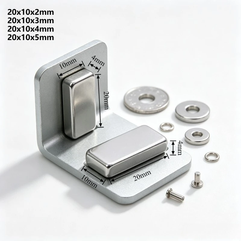 Strong N35 Neodymium Block Magnet 20x10x2mm 20x10x3mm 20x10x4mm 20x10x5mm Rare Earth NdFeB Magnet DIY Craft Hardware