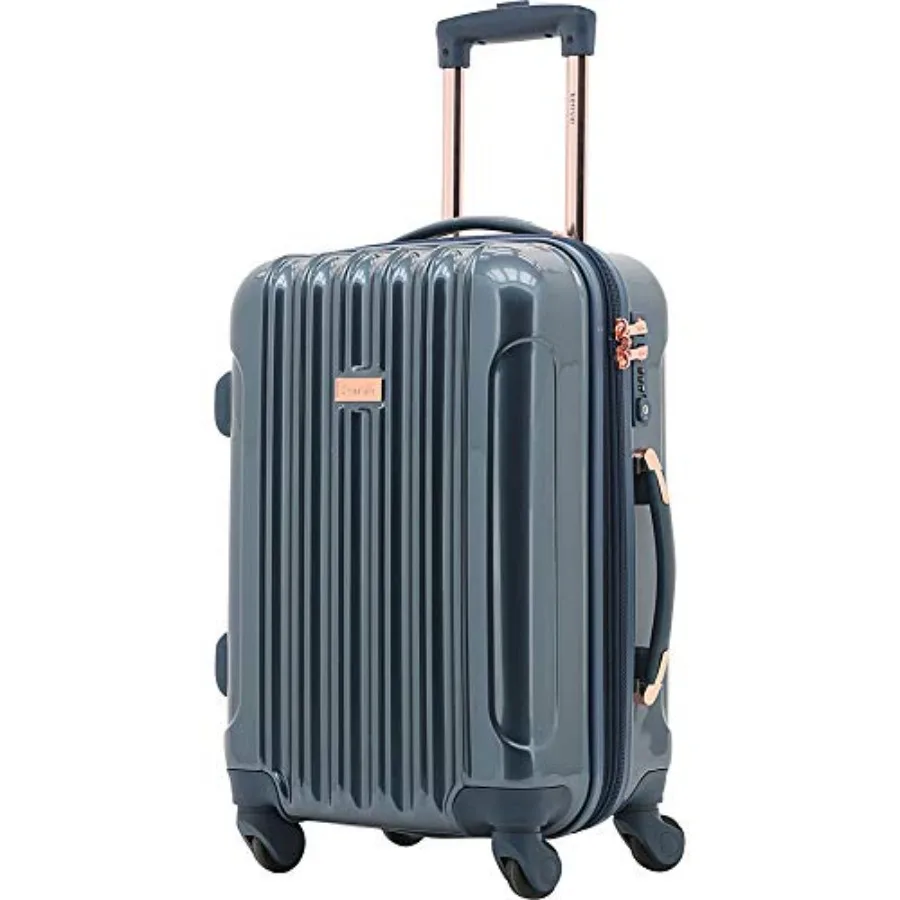 

Чемодан-спиннер 20 Alma Carry-On с замком TSA, темно-синий, с плавным ходом колес, прочная конструкция из поликарбоната