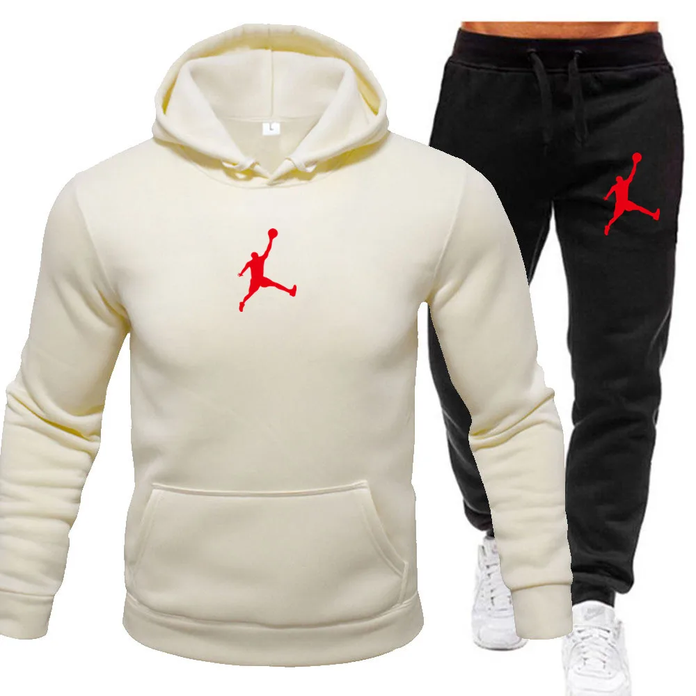 Spring and Autumn Sport Hoodie+Loose Pants Printed Sweatshirt Streetwear Loose Pullover Casual Hoodie 2 PCS tracksuits full set