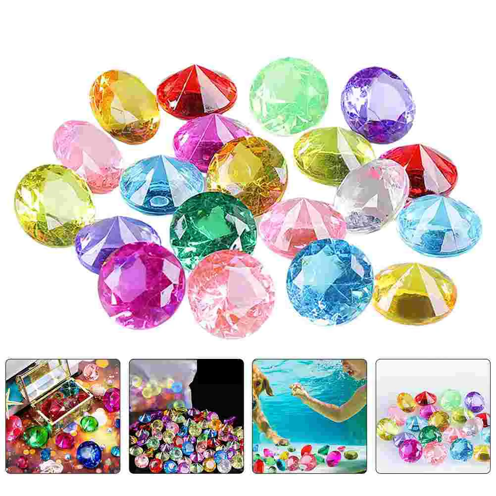 

60 Pcs Toy Jewel Diving Gems for Treasure Chest Diamond Toys Fake Model Toddler