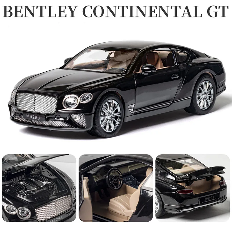 XLG 1:24 Bentley continental GT Metal Car Model Diecast Alloy High Simulation Car Models Sound light Toys For Children gifts