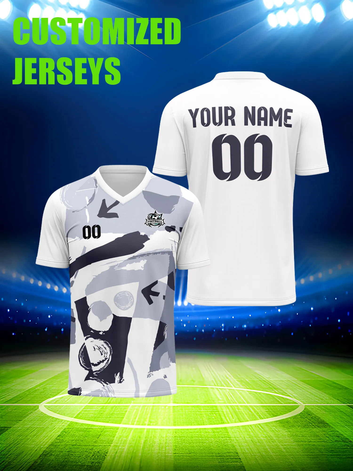 

Футбольная форма на заказ с индивидуальным изображением, номером и именем, сублимационная печать, прочная полиэстеровая экипировка для клубных команд.