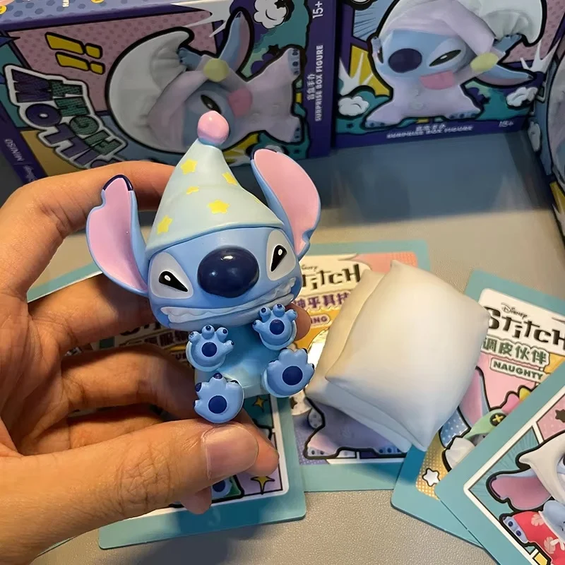 Miniso Disney Stitch Pillow Fight Series Blind Box Trendy Play Cute Stitch Doll Figur Schreibtisch Dekor Ornament Geburtstagsgeschenk