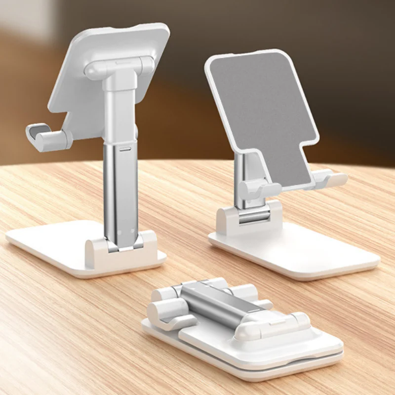 Mobile Phone Tablet Desktop Holder Stand for IPhone X XS 11 12 Huawei Xiaomi Mi Metal Plastic Holder Foldable Telescopic Stand