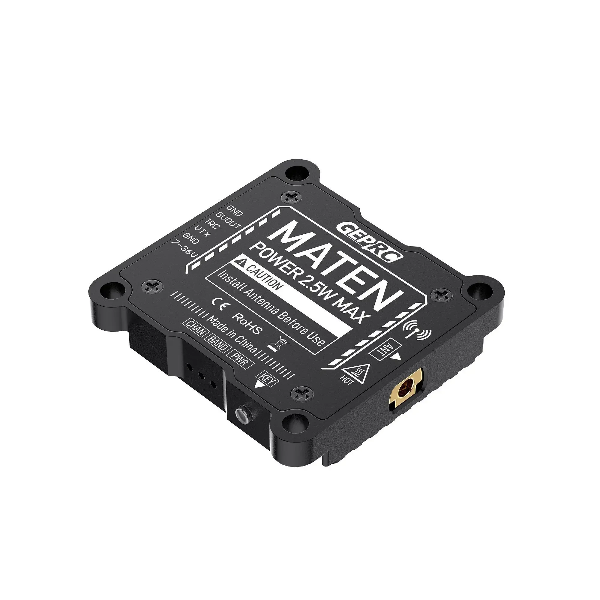 GEPRC MATEN 5,8G VTX 1,6 W/2,5 W 72CH micrófono incorporado 2-8S LiPo 30,5X30,5mm para piezas de bricolaje de largo alcance FPV