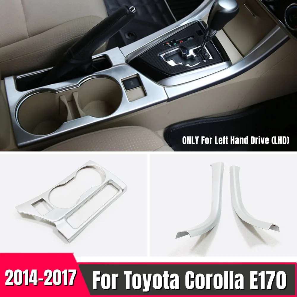 Interior Decoration Front Water Cup Holder Frame Trim Cover Stickers For Toyota Corolla E170 2014 2015 2016 2017 ABS Car Styling