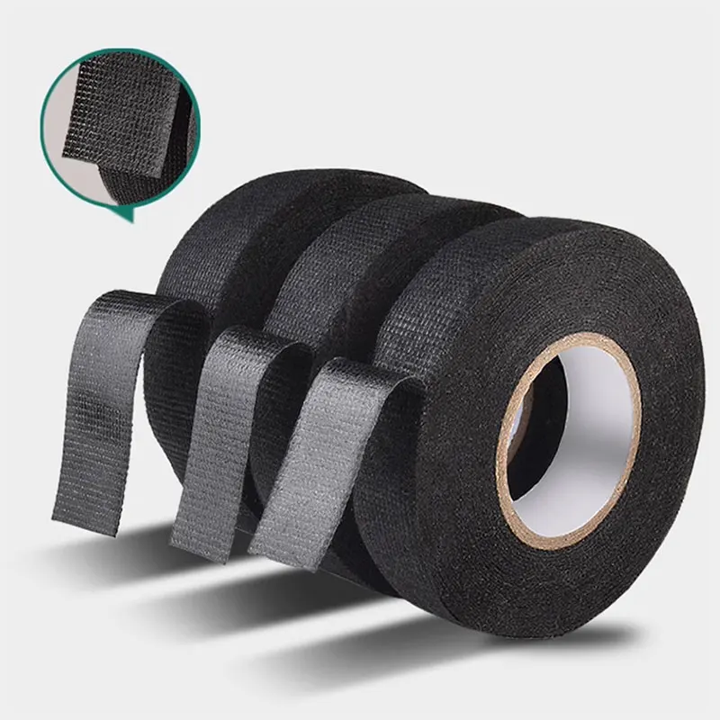 

15M Wire Harness Tape Heat-resistant Flame Retardant Tape Black Electrical Tape for Car Cable Harness Wiring Loom Protection