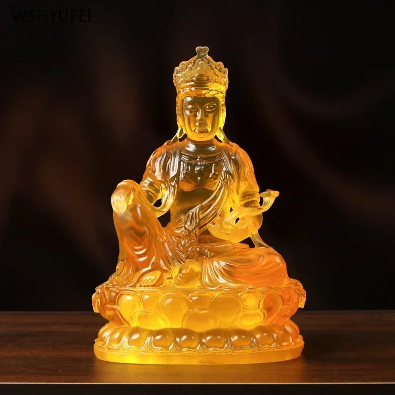 1 PCS 13.5x11x20.5cm resin Guanyin Ksitigarbha Buddha statue home Chinese style ancestral hall offering desktop decoration