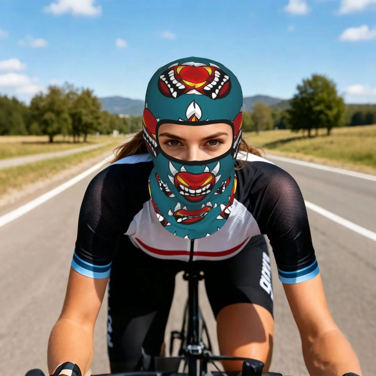 Video Game Geometry Dash Breathable Balaclava Full Face Mask Sun Protection Neck Gaiter For Motorcycle Cycling Fishing Outdoor
