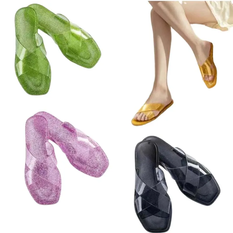 

New fashion transparent women's slippers