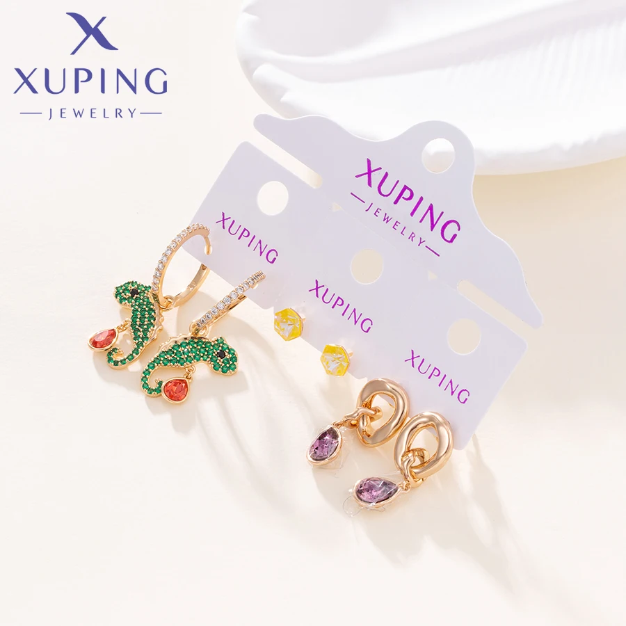Xuping Jewelry New Arrival Copper Alloy Mixed Earrings of Gold Color Plated Women Exquisite Gift