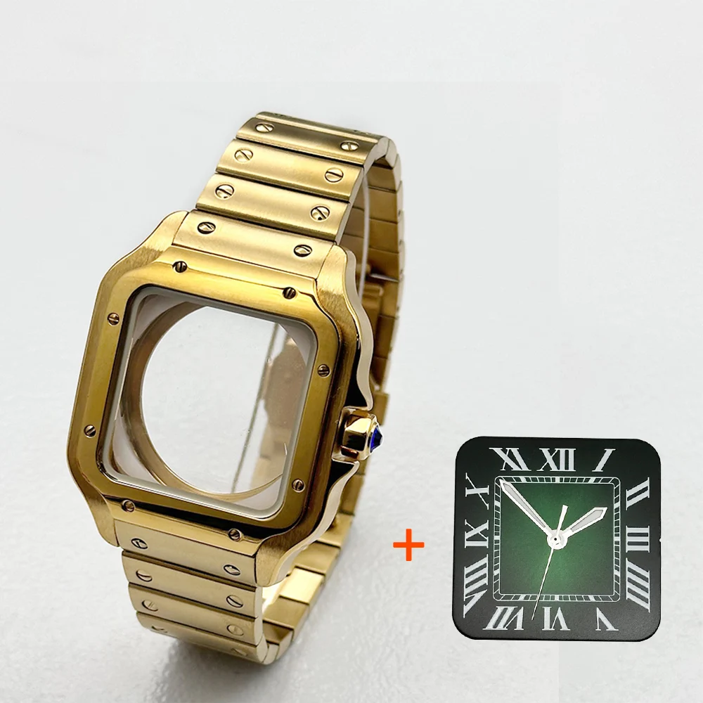 Mod 38mm NH35 Santo Watch Case and Bracelet Kit nh35 Watch Case Fits 7S26 NH35 NH36 Movement Transparent Back Cover Case Band