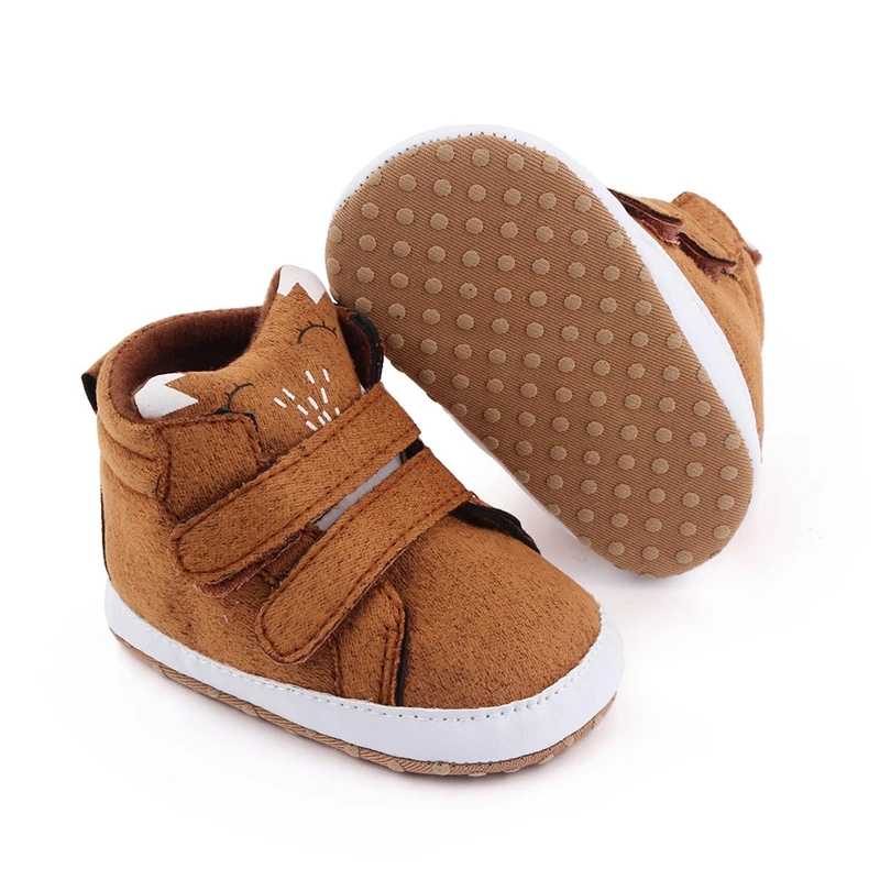 New Infant Boys Shoes for 1 Year Newborn Soft Sole Booty Toddler Trainers Cute Cartoon Bear Panda Fox Boots Footwear Baby Items