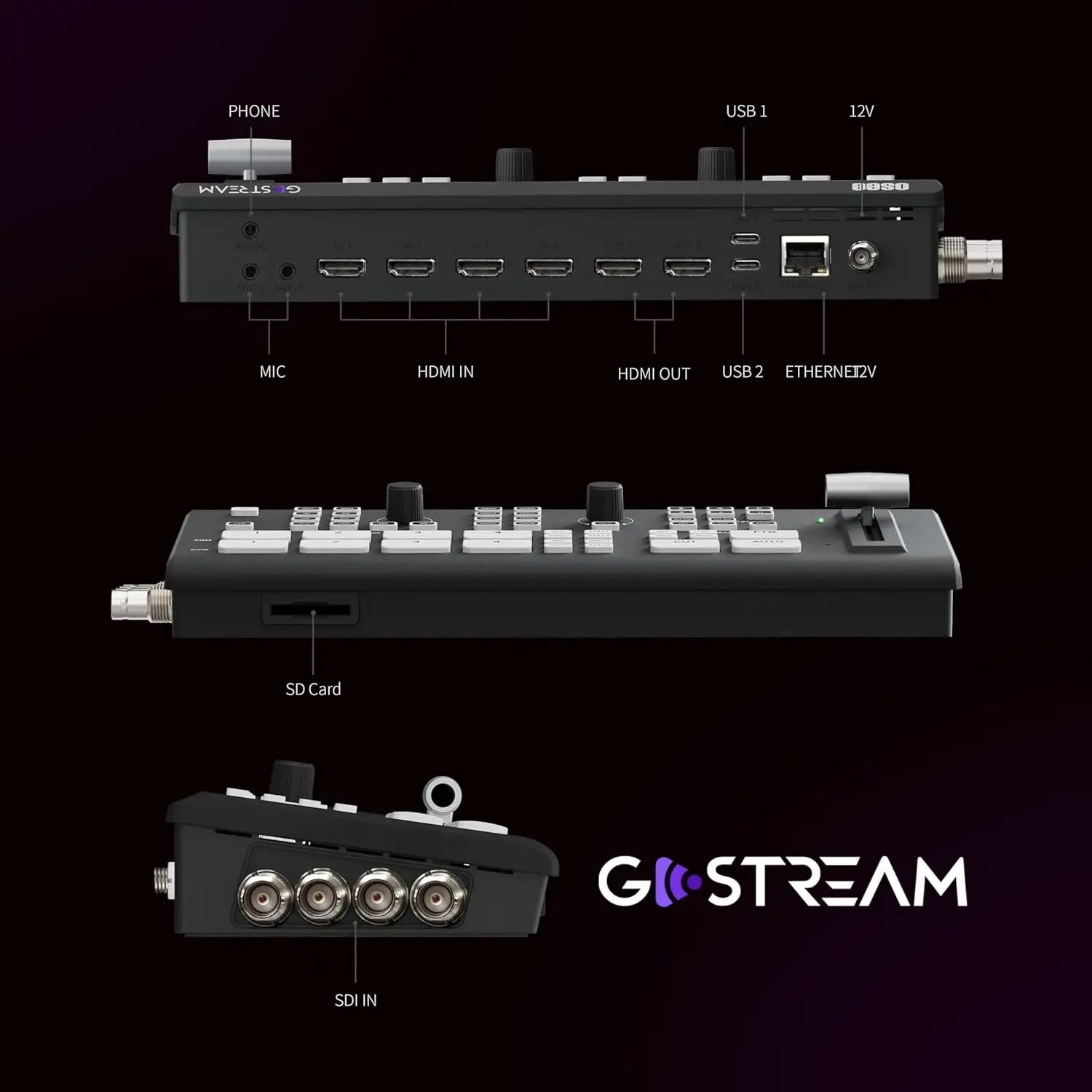 كاميرا Osee GoStream Duet متعددة SDI وHDMI Live Stream Video Mixer Switcher مع سجل SD ودعم NDI HX