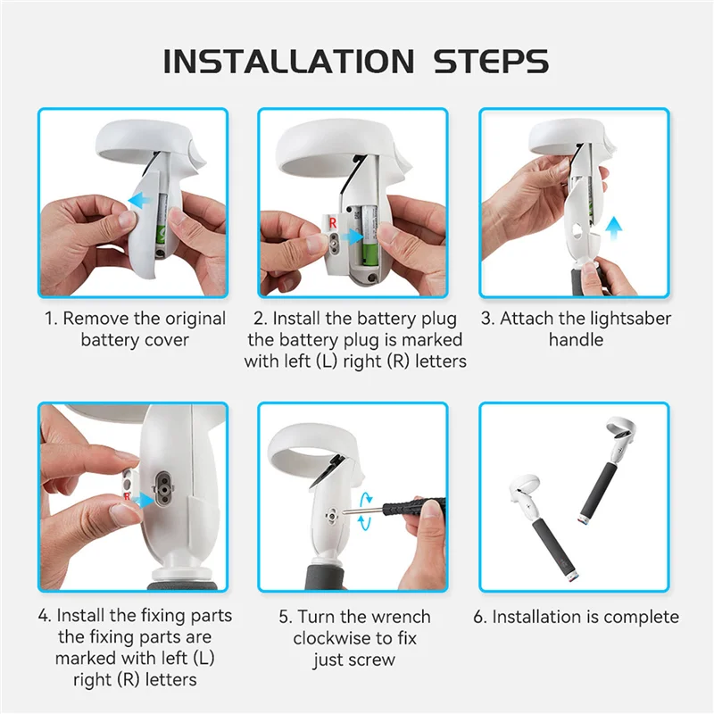 VR Handle Gamepad Set Gray Plastic Game Accessories For Oculus 2 Light Saber Games Extension Grips Stand For Meta 2 VR