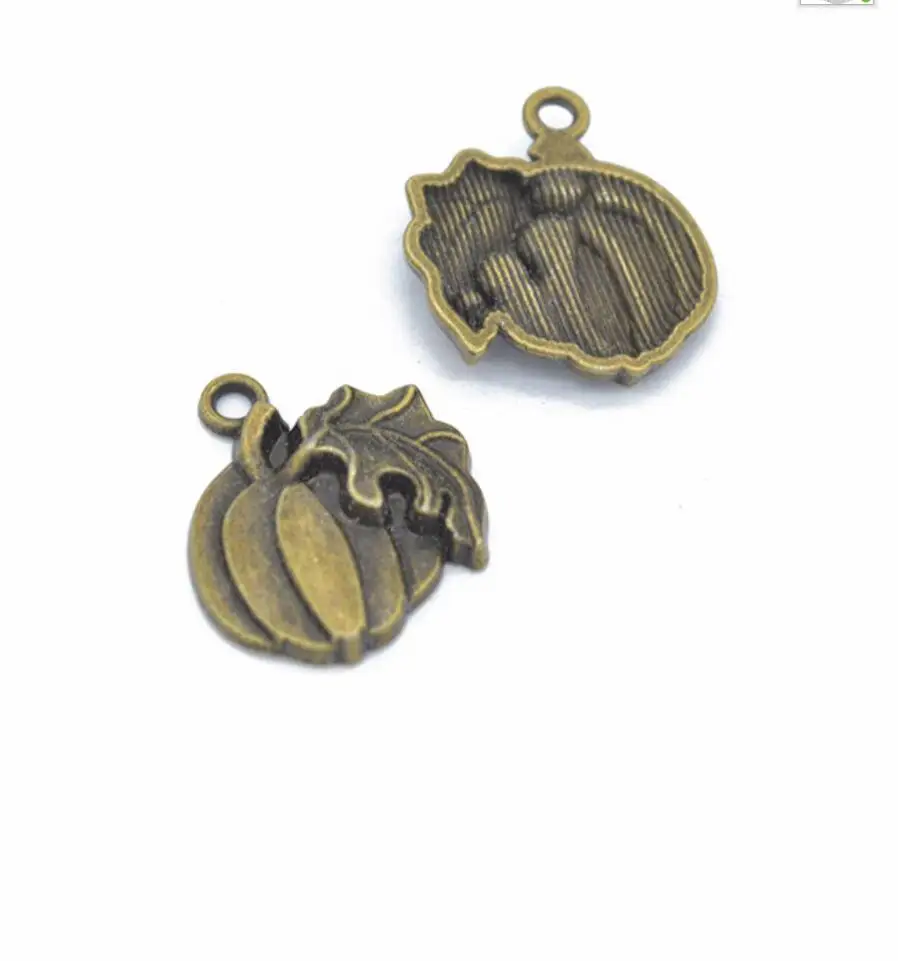 10pcs Charms Pumpkin Jack Lantern Halloween 21*18mm Tibetan Bronze Silver Color Pendants Antique Making DIY Handmade Craft F0519