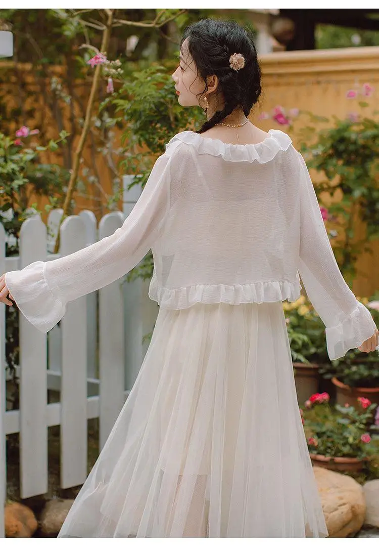 White Women Long Sleeve Open Front Sheer Bolero Chiffon Shrug Cardigan Wrap  For Wedding Party Dress Cape Cover Up Summer Outwear - AliExpress 200000345