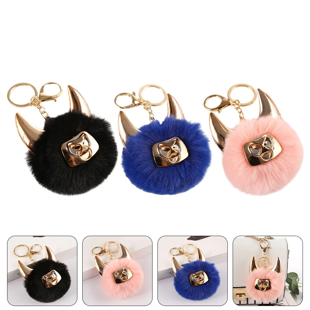 3 Pcs Key Chain Cartoon Hanging Decors Parts Keychain Cute Tote Bag Keychains for Backpacks Aniaml Rings Suitcase