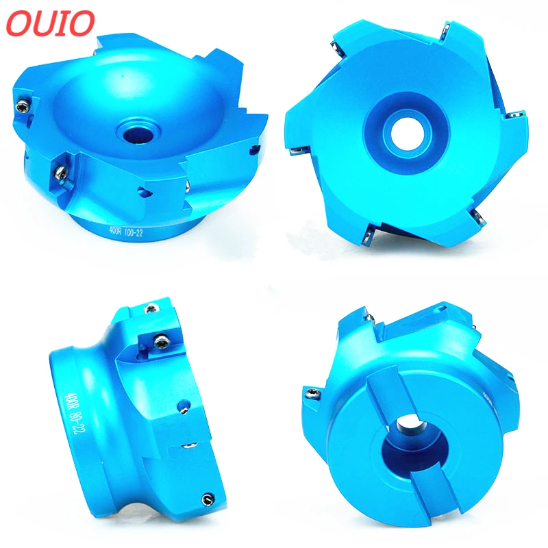 OUIO BAP400R 100-22-6T 400R63-22-4T 400R 80-22-6T 50-22-4T Shoulder Aluminum Face Milling Cutter Head  Edge 90 Degree APKT1604